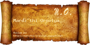 Maróthi Orsolya névjegykártya